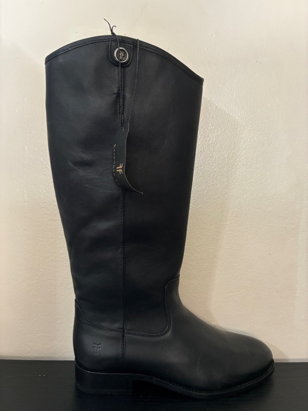 Frye Melissa Button 2 Women's Leather Tall Boots-Black-Size 7.5